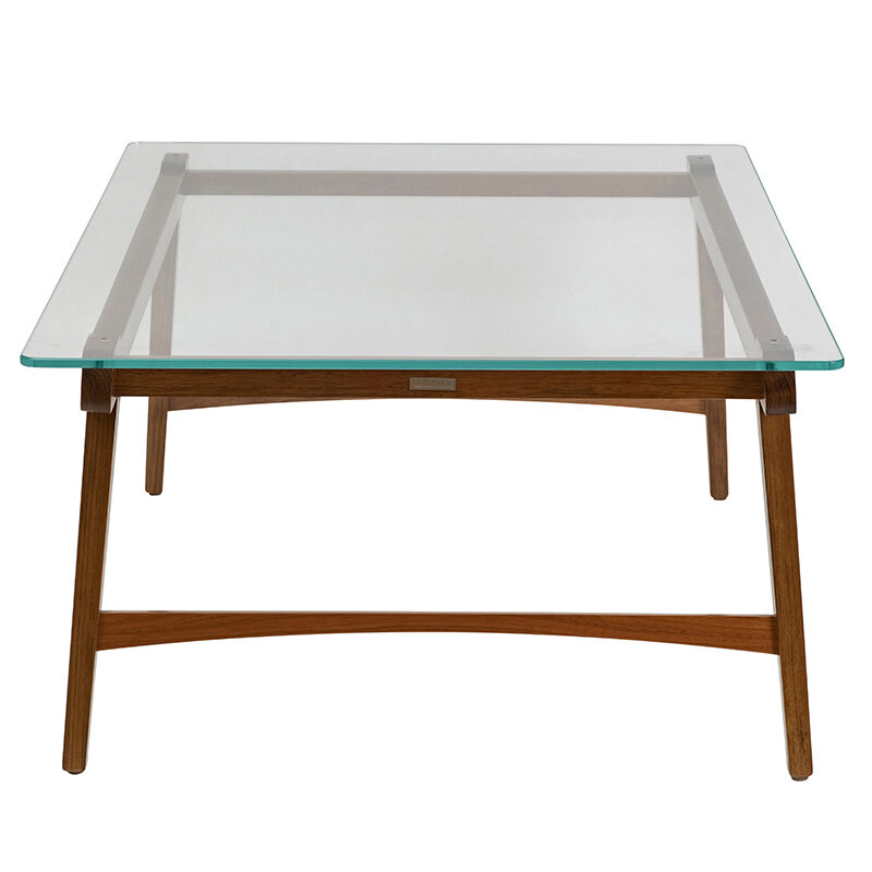 Arke Coffee Table glass top - side angle view