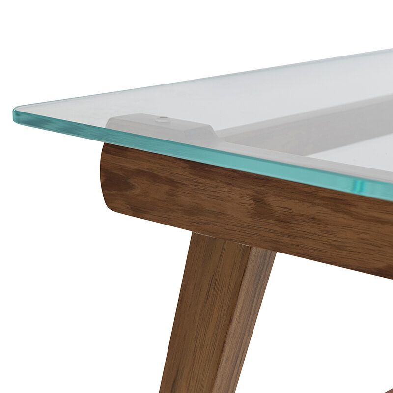 Arke wooden coffee Tables Adelaide - glass top detail