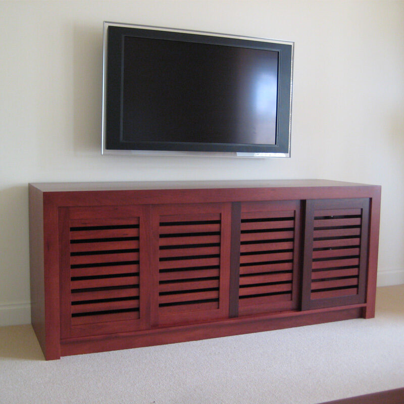 Custom timber entertainment units - 4 doors