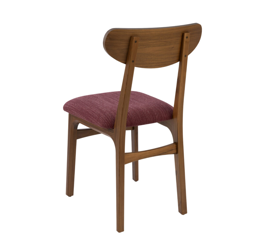 Adelaide, South Australian made solid timber Dan dining chair with a timber back, view of back.