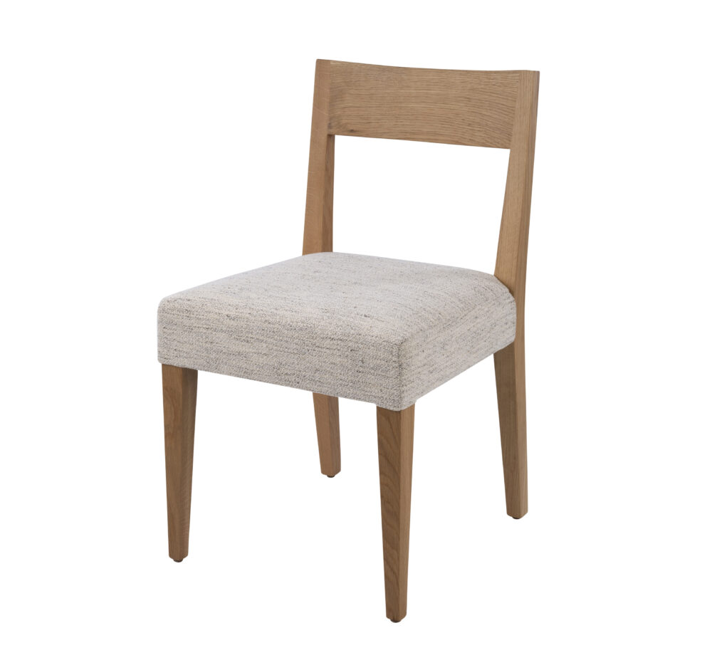 Adelaide, South Australian made solid timber Tahoe dining chair with a timber back, view of front.