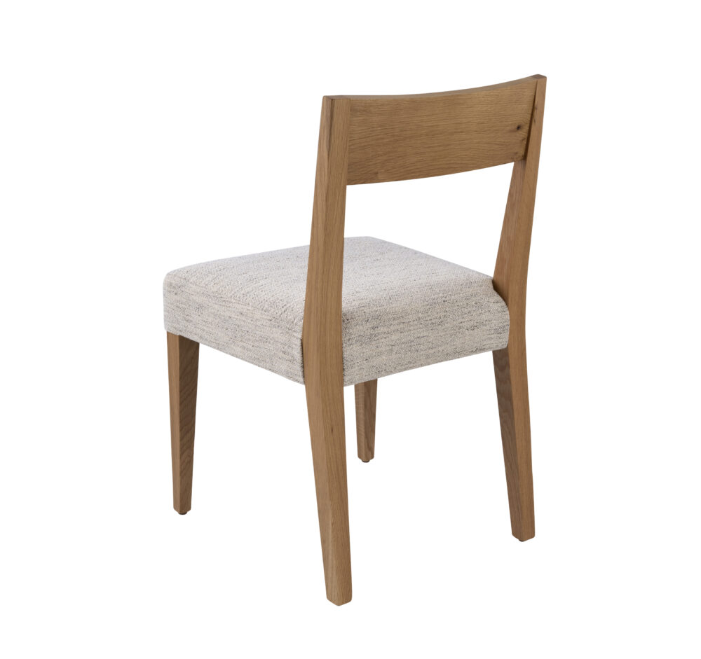 Adelaide, South Australian made solid timber Tahoe dining chair with a timber back, view of back.