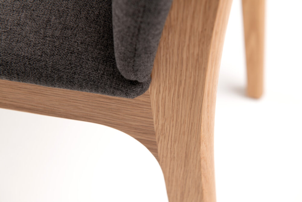 Finn dining chair - padded seat and backrest detail