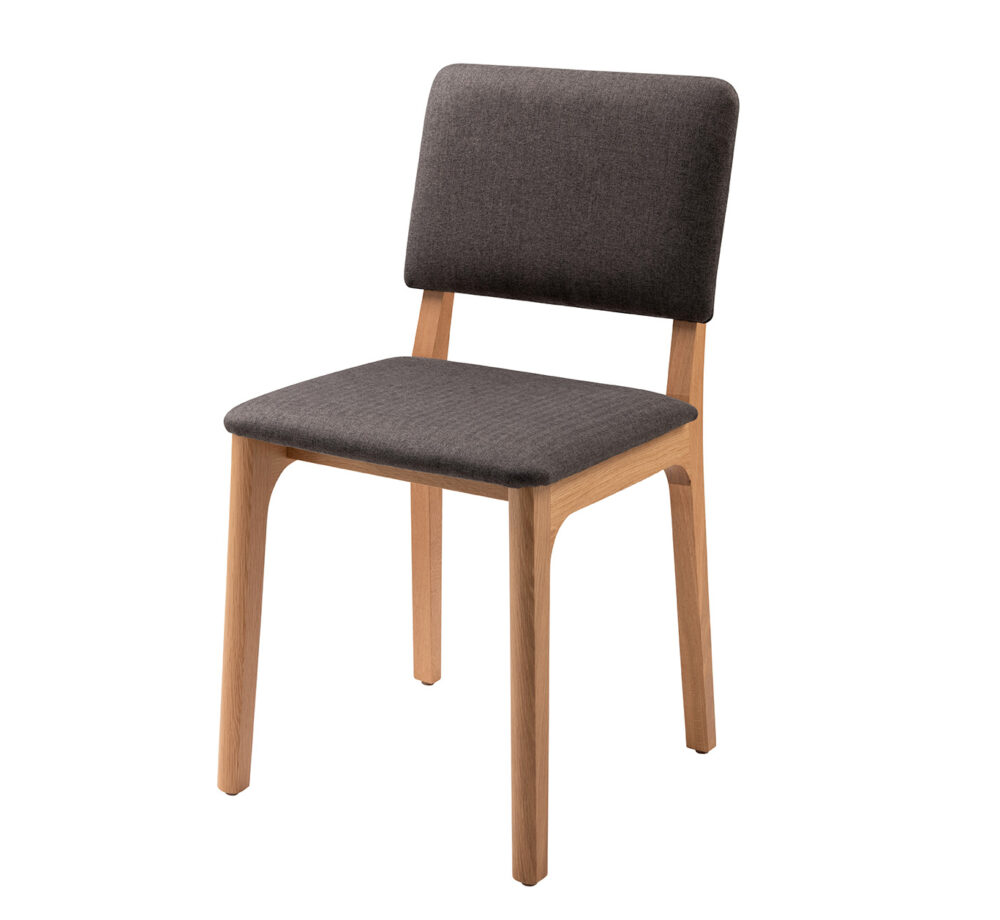 Grey Finn semi-upholstered dining chairs Adelaide