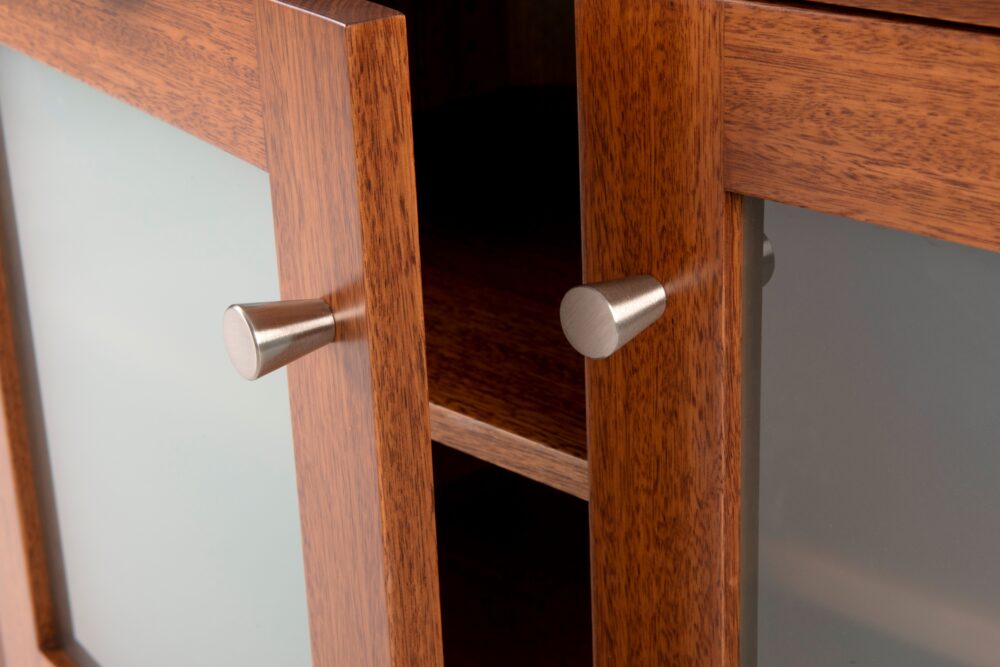 Corner entertainment units - cabinet handle detail