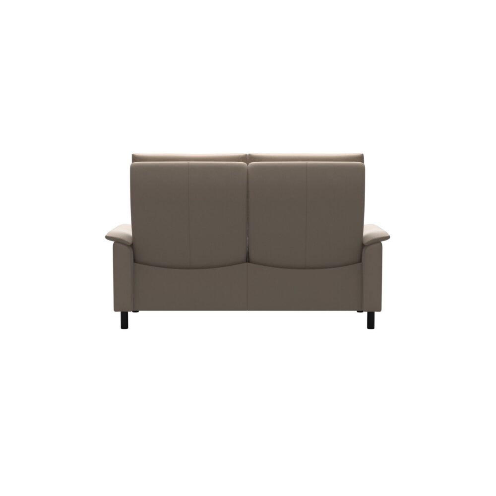 Stressless Aurora 2 Seater Lounge Sofa Cori Leather in Vanilla with Black Stained Wood legs
