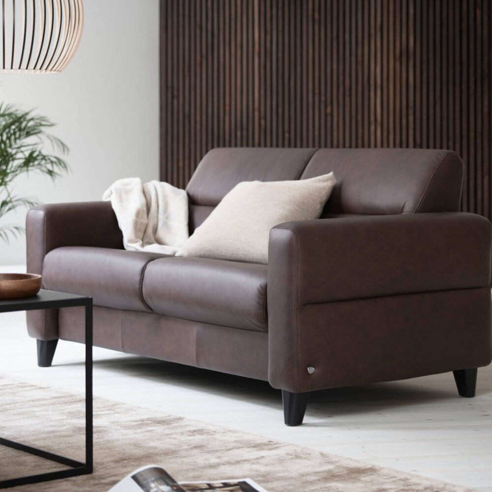 Stressless Fiona Sofa - 2 seater leather lounges adelaide - wooden legs