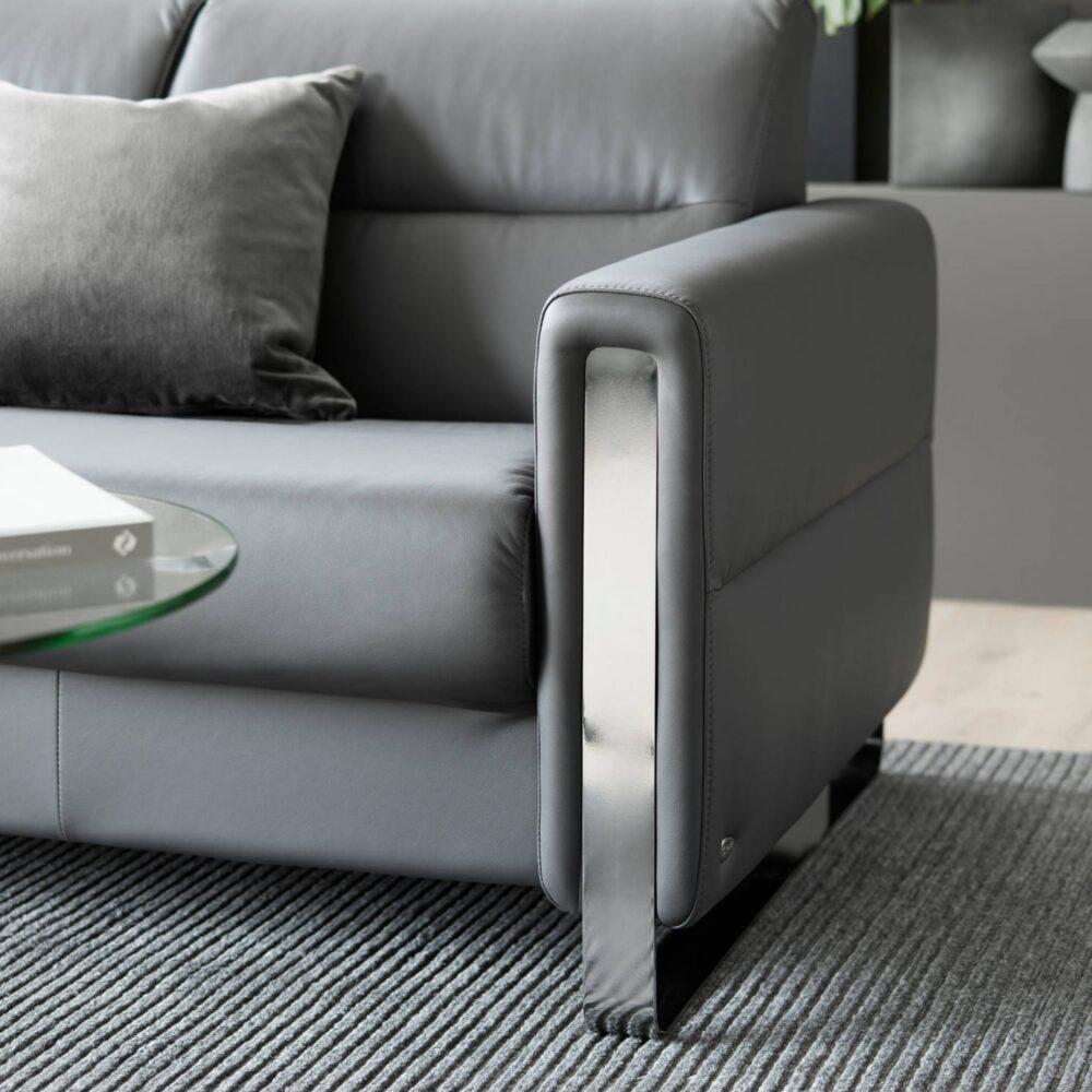 Stressless Fiona Sofa - polished metal arms