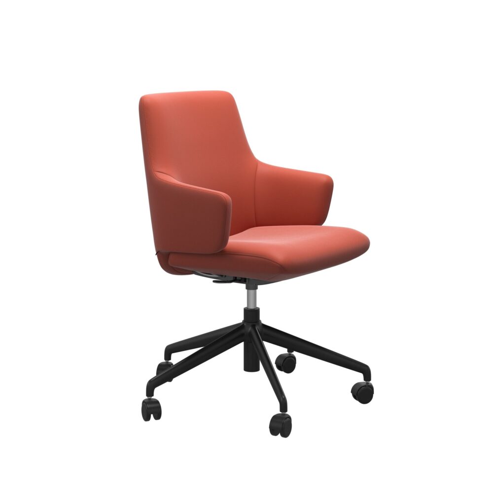 Stressless laurel home office chair - brown leather with arms black base