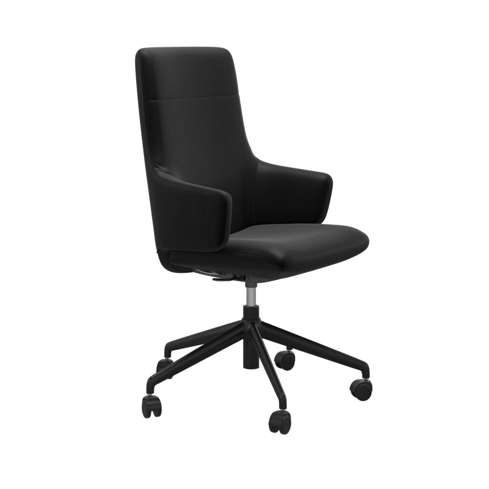 Stressless chili home office highback chair - black with black base