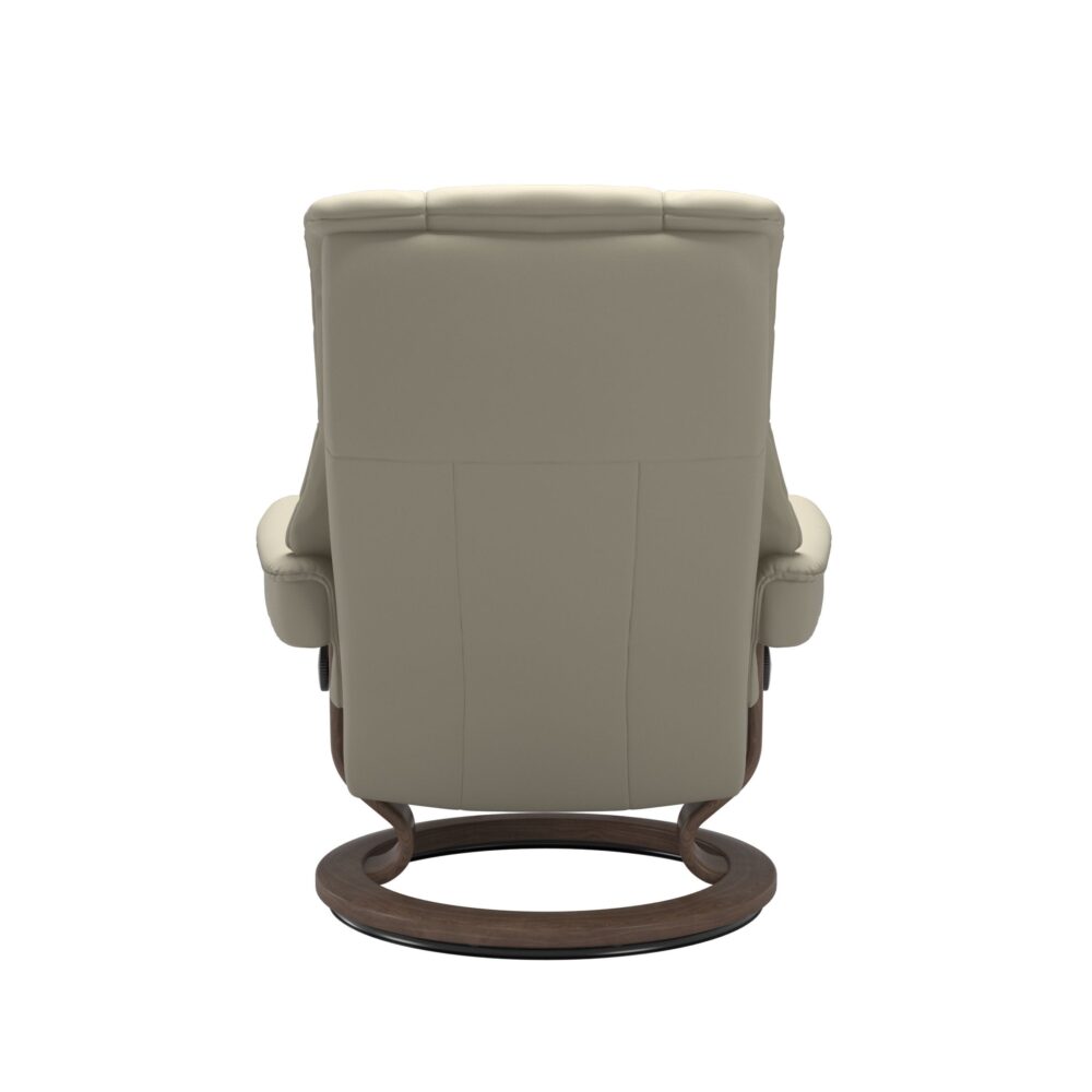 Stressless Mayfair Recliner Classic Base Walnut with Paloma leather Light Grey White