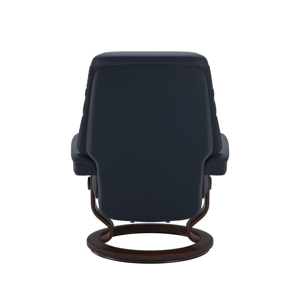 Stressless Sunrise Recliner Classic Base Brown with Paloma leather Dark Blue