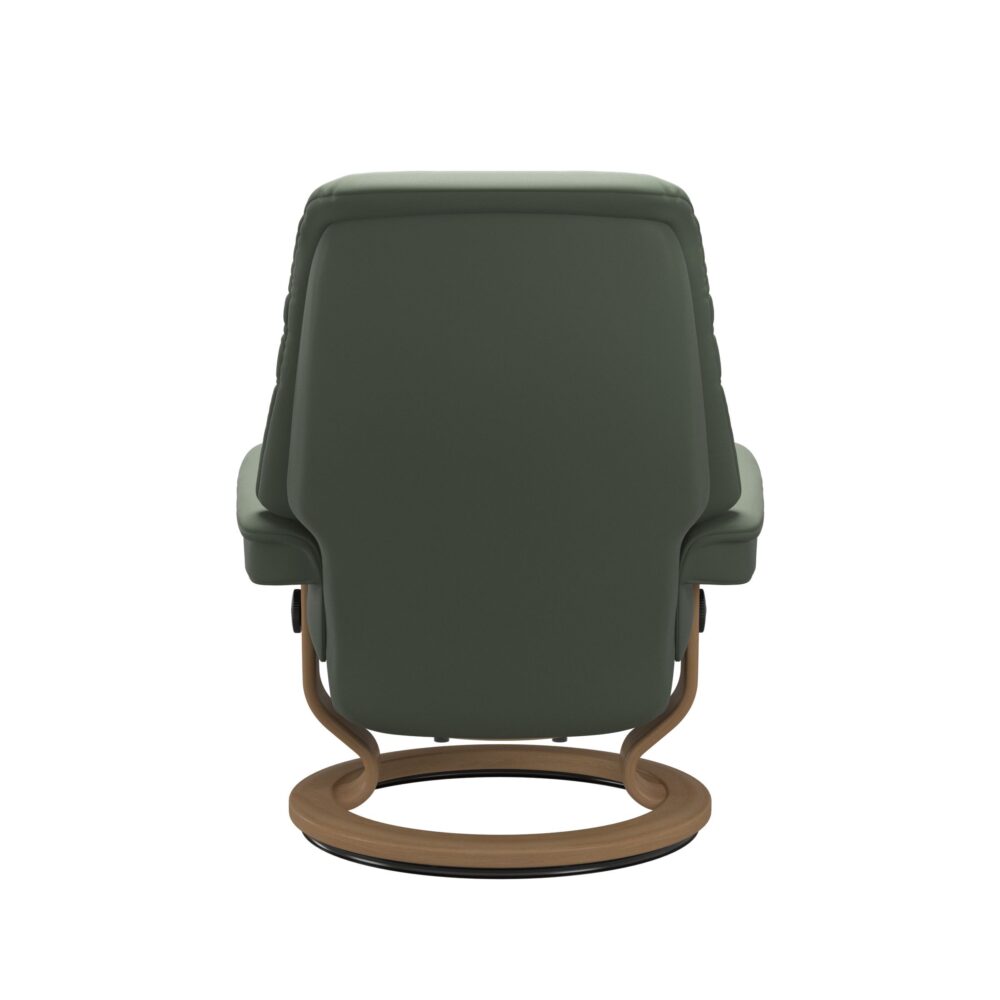 Stressless Sunrise Recliner Classic Base oak thyme green leather