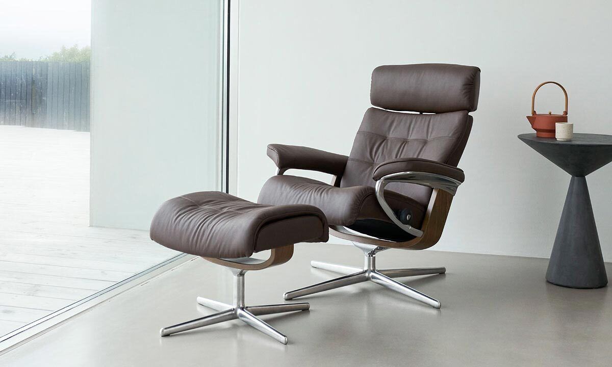 Stressless recliners Adelaide - Erik leather recliner with stool