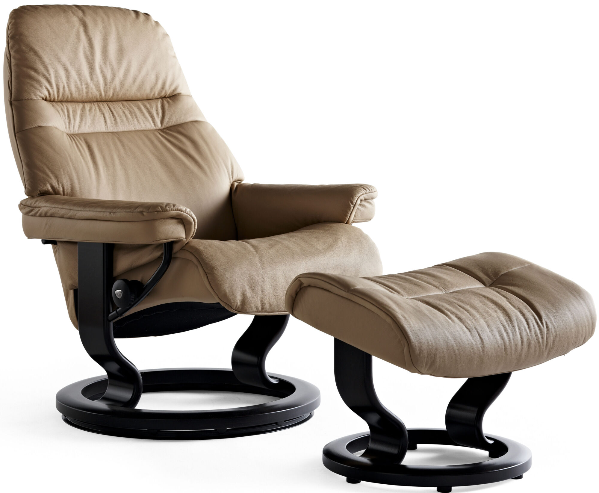 Stressless recliner & footstool available in 3 sizes for ultimate comfort relaxation
