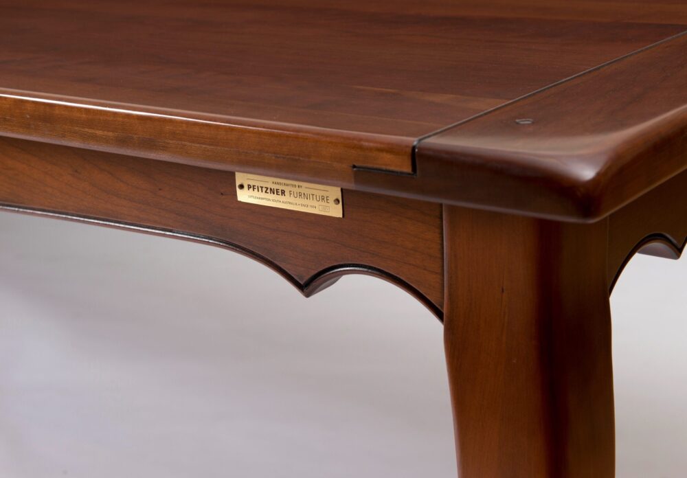 Avignon French provincial table with shaped rails and bread board end