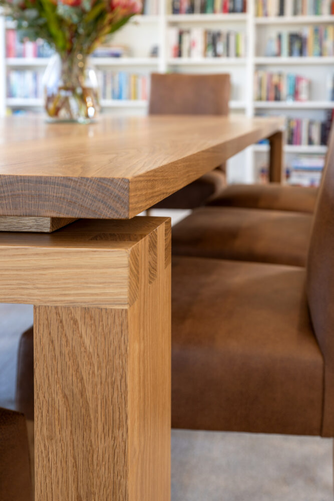 Richmond dining table Adelaide - leg join detail