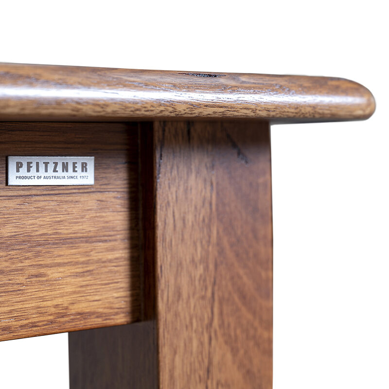Matilda timber dining table - Pfitzner branding detail