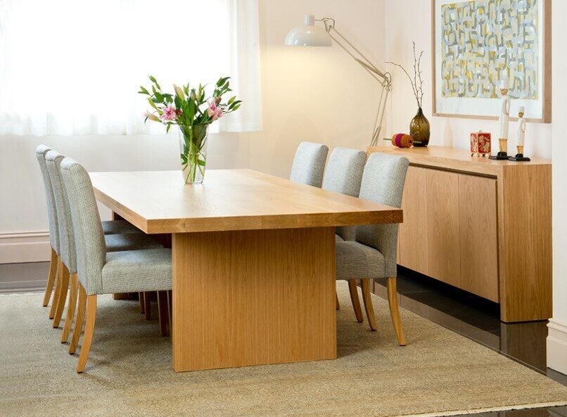 McLaren sideboard furnished - dining table and dining chairs