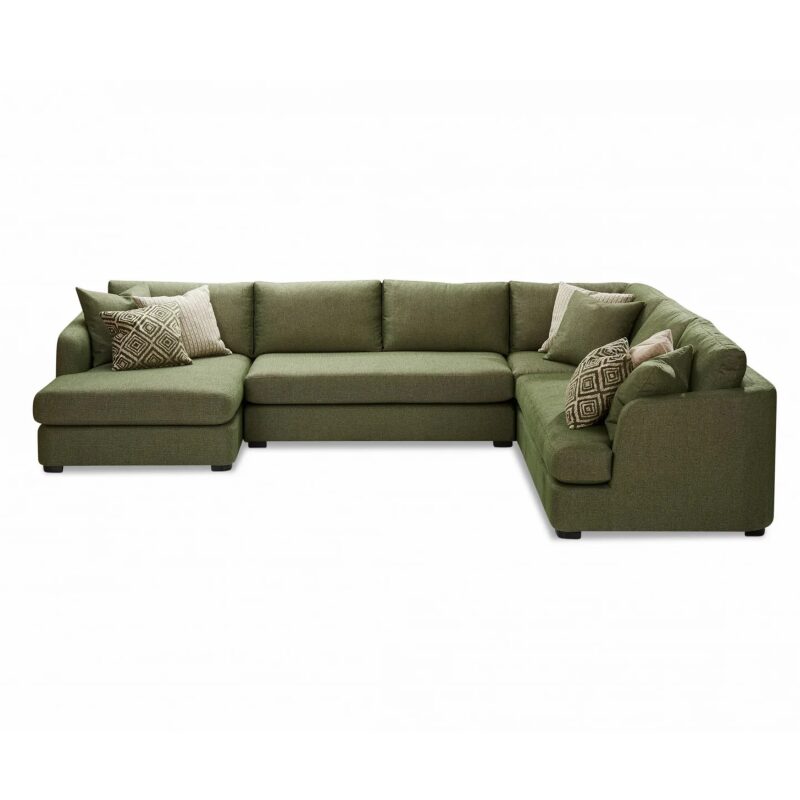 palisades modular sofas Adelaide - green fabric with wooden legs
